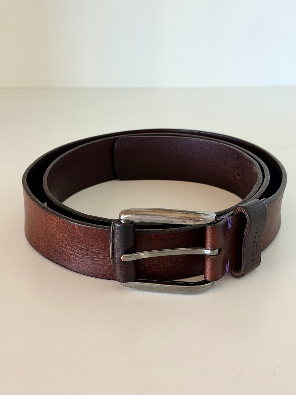 Ted Baker London Men's Brown Leather Belt Size 36 Made In Italy